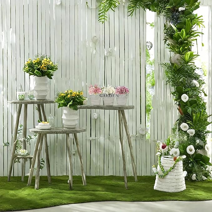 SOFE Farmhouse Wooden Flower Boxes, Rectangular Planters with Garden Sign, 11 Inch Long Pots for Plants, Porch Windowsill Decorative Planter