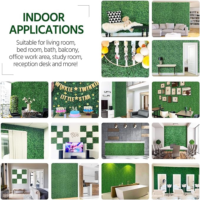 Yaheetech Grass Wall Panels 12PCS 20x20 Artificial Boxwood Panels, Topiary Hedge Plant, Privacy Hedge Screen, UV Protected Decor Faux Greenery Wall for Outdoor & Indoor Garden Fence Backyard, Green