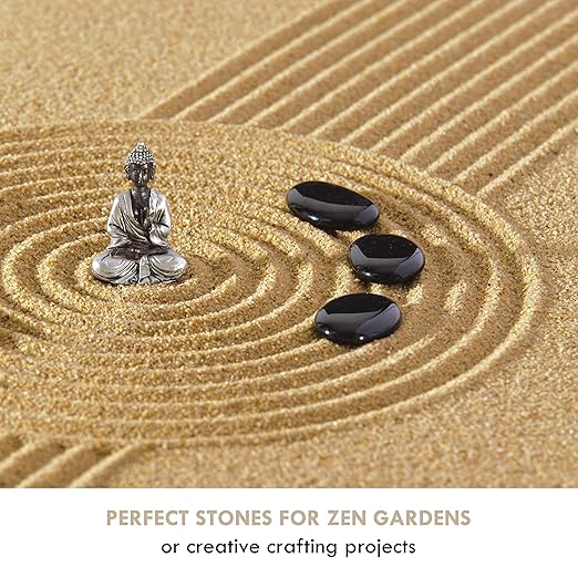 5 lbs Approx. 45 Black River Rocks Stones for Plants Pebbles for Indoor Plants | Aquarium Fish Tank Rocks | Polished Decorative Rocks for Vases (1.6-2.4 Inches)