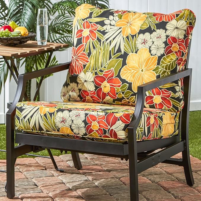 Greendale Home Fashions 2-Piece Outdoor Deep Seat Cushion Set, Aloha