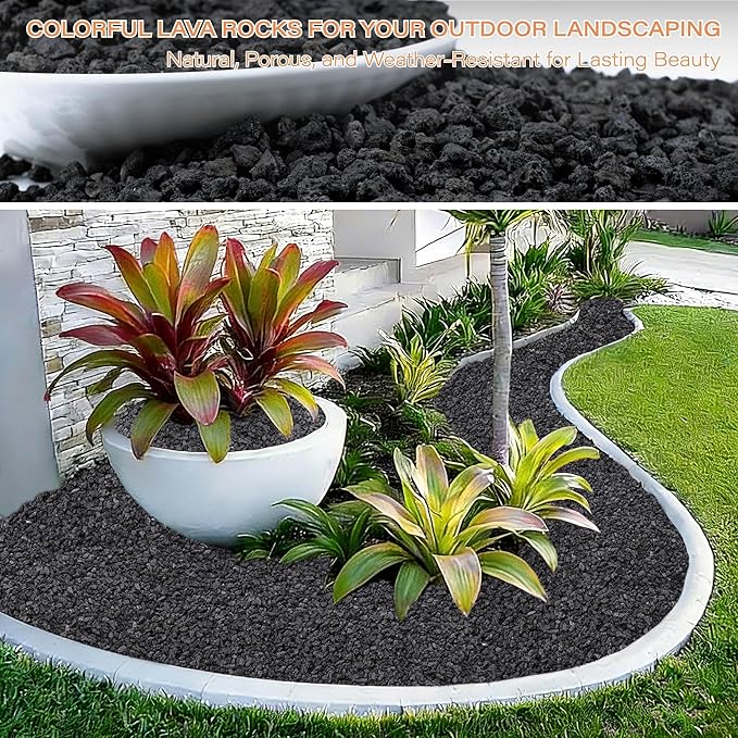 NUPICK 3lb Black Lava Rocks for Plants, 3/8" Succulent Potting Soil Amendments, Decorative Lava Rocks for Fire Pit, Volcanic Gravel for Aquarium, Natural Pebbles Pumice for Cactus, Vase, Top Dressing