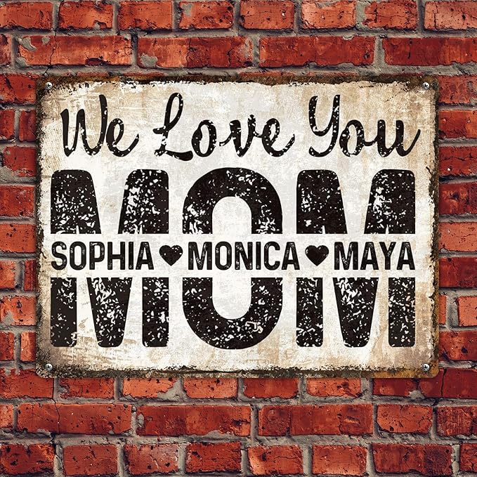 Custom Garden Signs Personalized Metal Tin Sign for Women, Retro Funny Mom Metal Sign for Outdoor, Patio, Yard Rustic Home Decor Gift for Mothers Day, Grandmas, and Gardening Lovers