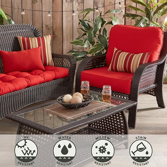 Greendale Home Fashions 2-Piece Outdoor Deep Seat Cushion Set, Fire