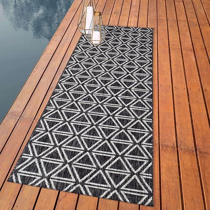Keen Home Design Outdoor Runner Rug - 26"x119" Washable Indoor/Outdoor Rug for Patio, Balcony, Kitchen, Garden, Beach, Deck and Porch. Size: 2'2" x 9'11"