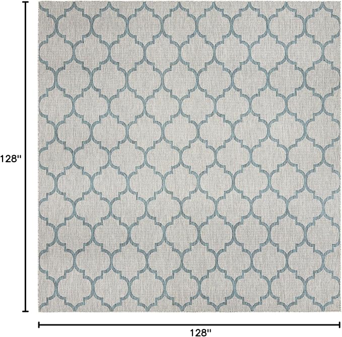 Unique Loom Outdoor Trellis Collection Area Rug - Trellis (Square 10' 8" x 10' 8", Gray/ Ivory)