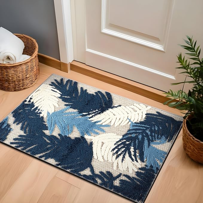 Rugshop Lucca Contemporary Floral Indoor/Outdoor 2' X 3' Navy