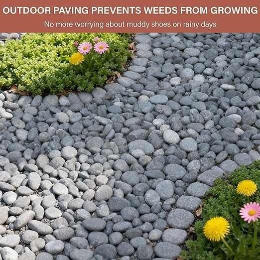 NUPICK 30lb Mexican Beach Pebbles, 2-3" Black River Rocks for Landscaping, Smooth Garden Rocks for Outdoor Paving, Natural Black Pebbles for Plants, Decorative Stones for Planters, Fish Tank, Fountain