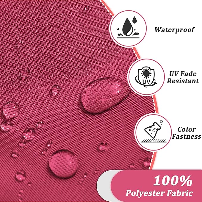 14-Piece Outdoor Cushions for Patio Furniture Thick Outdoor Chair Cushions 5" Foam High-Density Water-Resistant Deep Seat Cushion for 6-Seat Sectional Sets Liner&Cover Pink