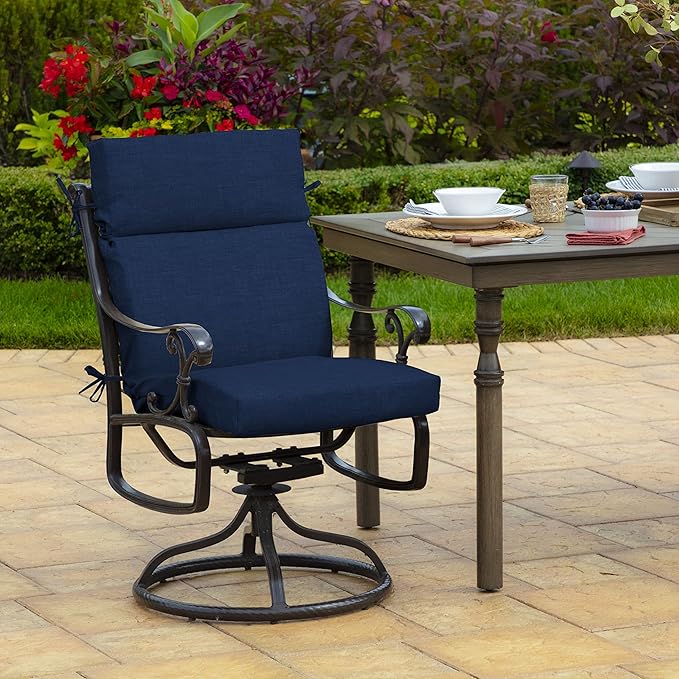 Arden Outdoor Chair Cushion, 21 x 20, Rain-Proof, Fade Resistant 20 x 21, Sapphire Blue Leala