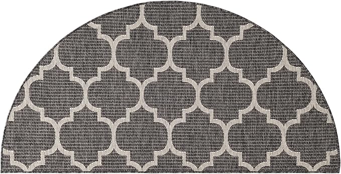 Unique Loom Outdoor Trellis Collection Area Rug (3' 1" x 6' 1" Hearth Black/Ivory)