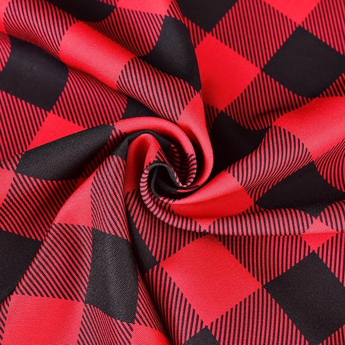 Red Gingham Christmas Plaid Tablecloth - Rectangular 58x102 Inch Water Resistant Table Cloth for Indoor/Outdoor Use - Holiday Table Cover for Kitchen, Picnics, and Parties
