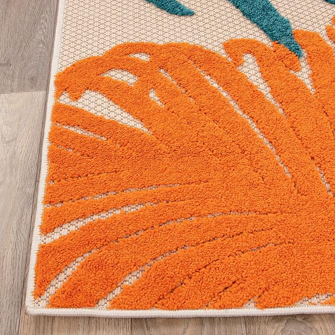 Rugshop Lucca Contemporary Floral Indoor/Outdoor Runner Rug 2' x 7' Multi