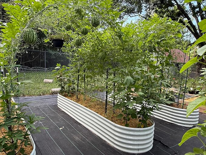 A ANLEOLIFE 5-Piece 18 Inch Tall Raised Garden Beds Kit, Large Oval & Small Oval Combo Metal Planters – Ideal for Backyard Vegetables Flowers Herbs
