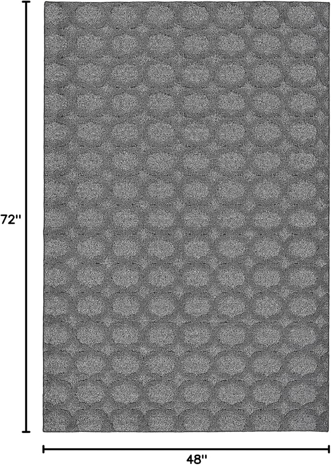 Garland Rug Garden Trellis 4 ft. x 6 ft. Indoor/Outdoor Area Rug Outdoor Waterproof Rug for Patio, Camping Rugs, RV, Porch, Deck, Camper, Balcony, Backyard for High-Traffic Areas, Heather Gray