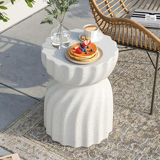 SUNBURY Outdoor Side Table, 19" H Outdoor Accent End Table, Patio Side Tables Coffee Tables, Garden Stool and Plant Stand for Patio, Garden, Living Room, and Backyard