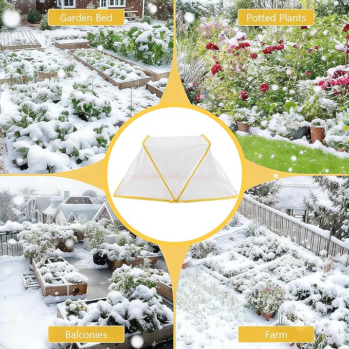 32″*14″*13″ Foldable Garden Row Accelerator Plants Cover Freeze Protection, Reusable Mini Greenhouse Cover for Raised Garden Bed Frost Covers for Plant Vegetable Seedling Protector, 3 Pack