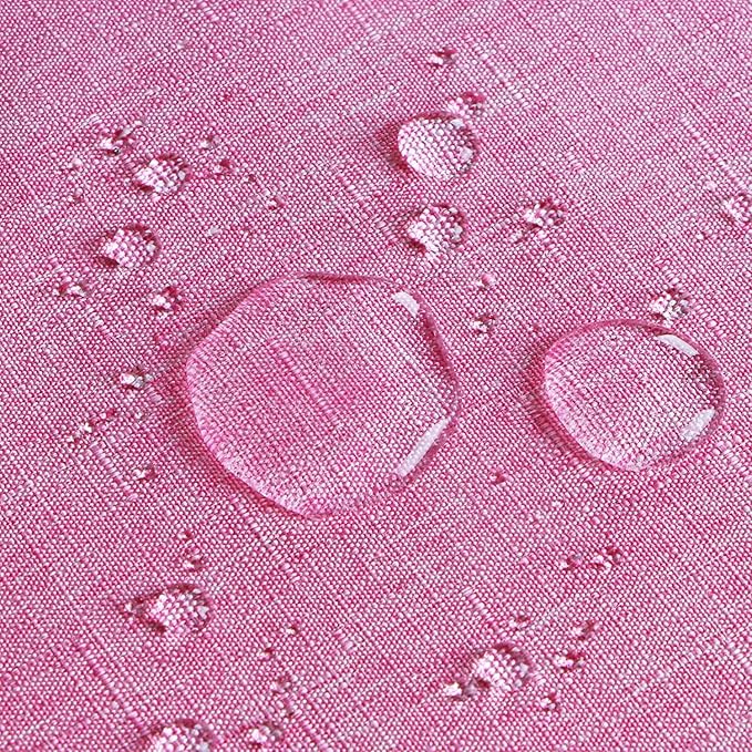 Outdoor Tablecloth Wrinkle-Free Stain Resistant Waterproof Polyester Fabric Table Cover with Zipper Umbrella Hole for Picnic/Party/Dinner/Patio Garden(70inch Round,Zippered,Pink)