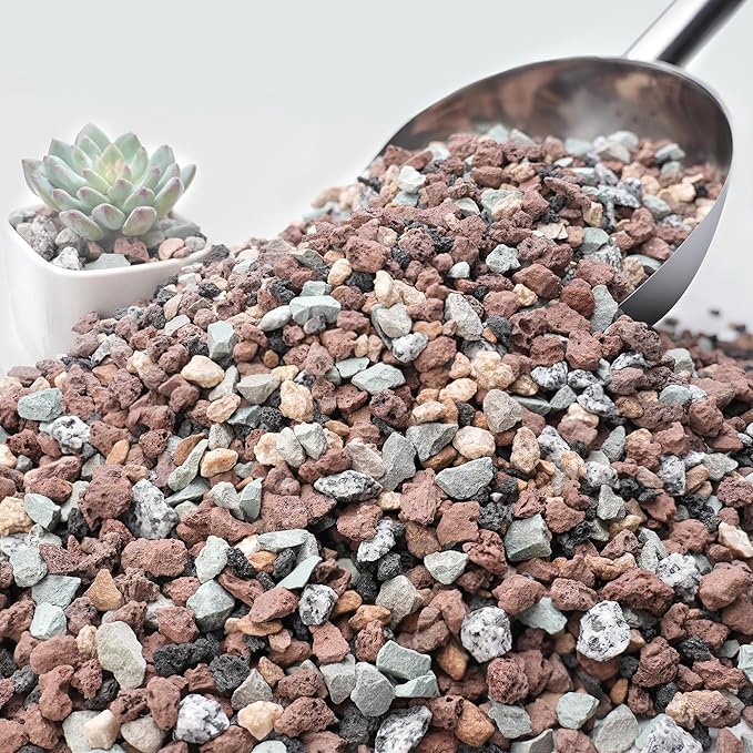 NUPICK 48lb Mix Horticultural Lava Rocks for Plants, 3/8" Colorful Succulent Potting Soil Amendments, Decorative Gravel for Cactus, Bonsai Gritty Rock, Pebbles Pumice for Vase Fillers, Top Dressing