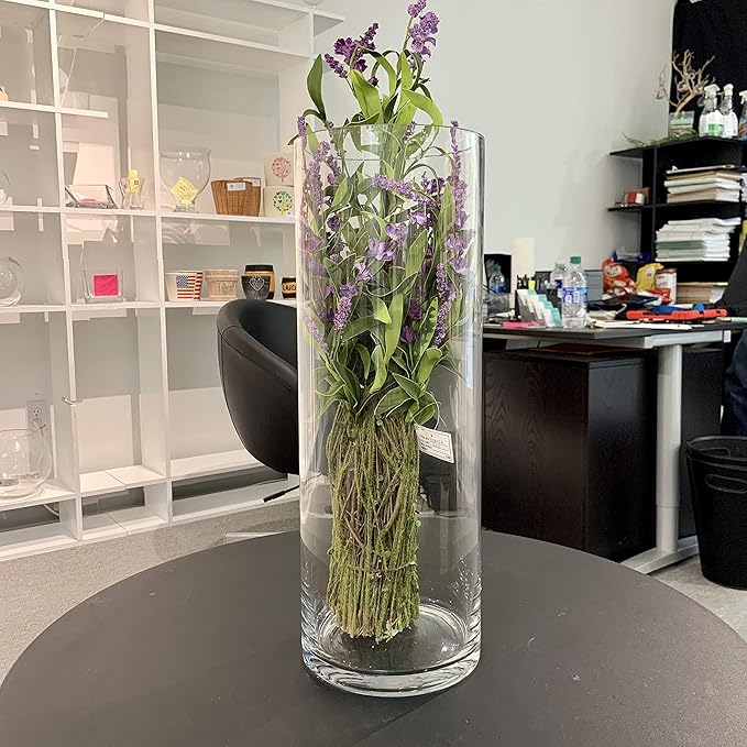 WGV Cylinder Vase Bulk, Width 6", Height 16", Clear Glass Container Terrarium Candle Holder for Wedding Centerpiece, Party Event, Home Office Decor, 6 Pieces