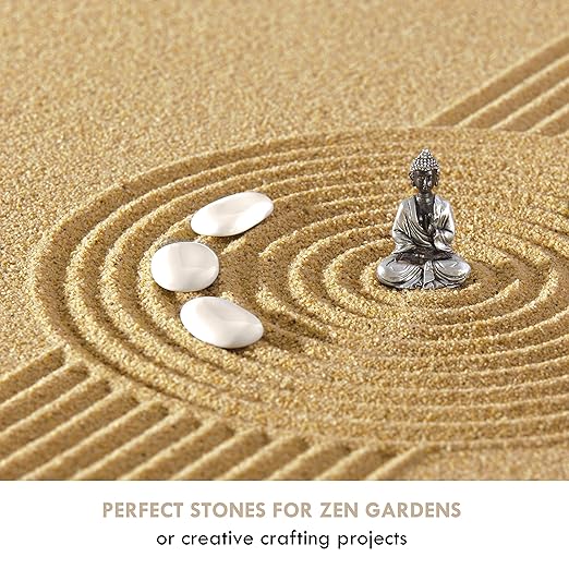 5 lbs Approx. 130 White River Rocks Stones for Plants Pebbles for Indoor Plants | Aquarium Fish Tank Rocks | Polished Decorative Rocks for Vases (0.8-1.6 Inches)