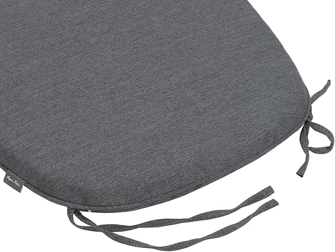 Magpie Fabrics 17"x16"x2" U-Shape Chair Cushions with Ties 4 Count, Outdoor Indoor Waterproof All Weather Seat Pads Decoration for Patio Garden Dining Office - Dark Gray