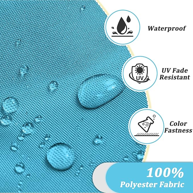 14-Piece Outdoor Cushions for Patio Furniture Thick Outdoor Chair Cushions 5" Foam High-Density Water-Resistant Deep Seat Cushion for 6-Seat Sectional Sets Liner&Cover Lake Blue