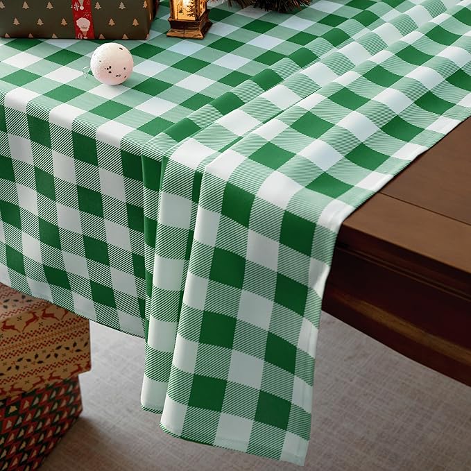 Waterproof Plaid Tablecloth Fabric - Square 58x58 Inch Classic Gingham Checker Table Cloth for Indoor/Outdoor Use - Buffalo Table Cover for Picnics, BBQs, and Parties