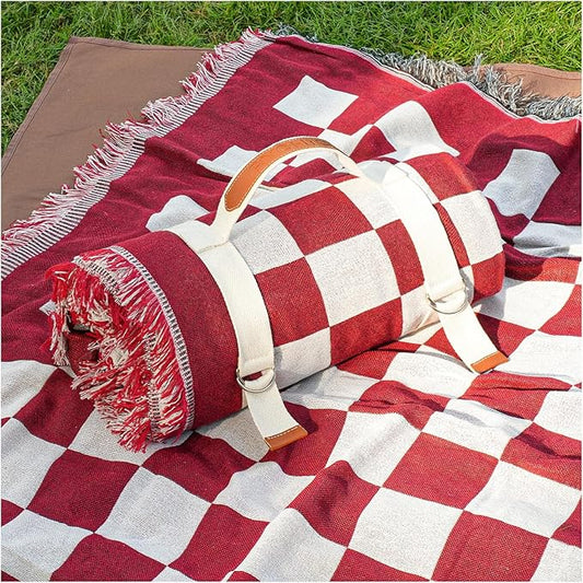 2 in 1 Extra Large Outdoor Picnic Blanket Camping Mat Lightweight Oversized Giant Turkish Boho Beach Mexican Serape Baja Cobijas Mexicanas para Mesa Park Stadium Outside Festival Grass Hammock