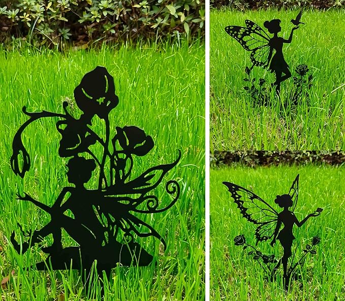 3Ps Garden Decor,Yard Decorations Outdoor,Fairy Decor,Suitable for Courtyard, Flower pots, lawns, Flower beds Decoration, Gifts