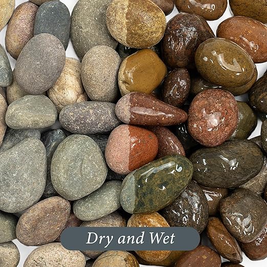 Large River Rocks, 20lbs Aquarium Rocks, 3-4 Inch Colorful Pebbles for Indoor Plants, Natural Stones for Landscaping Garden Paving Plant Rocks Crafting Walkways