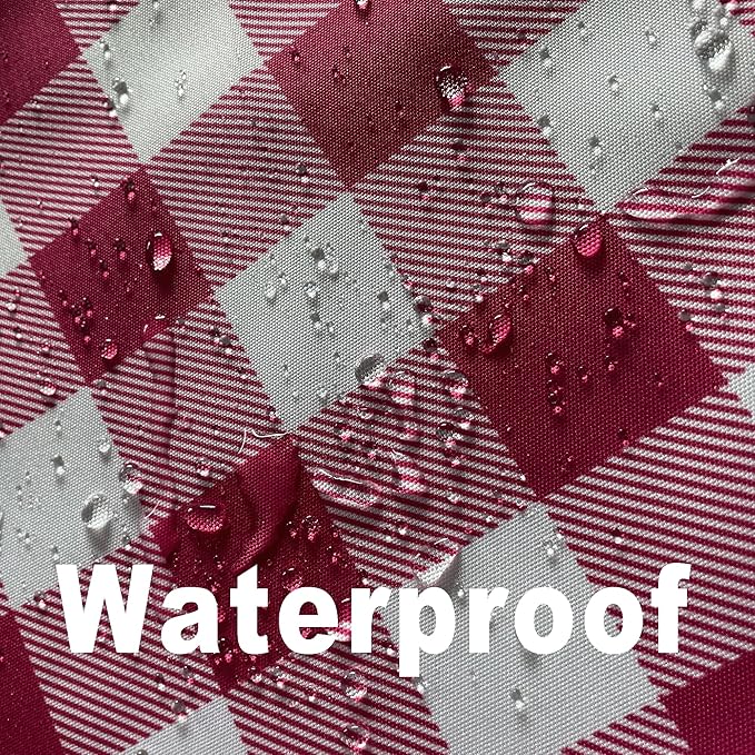 Waterproof Plaid Tablecloth Fabric - Square 58x58 Inch Classic Gingham Checker Valentines Table Cloth for Indoor/Outdoor Use - Valentine's Tabletop Cover for Picnics, BBQs, and Parties