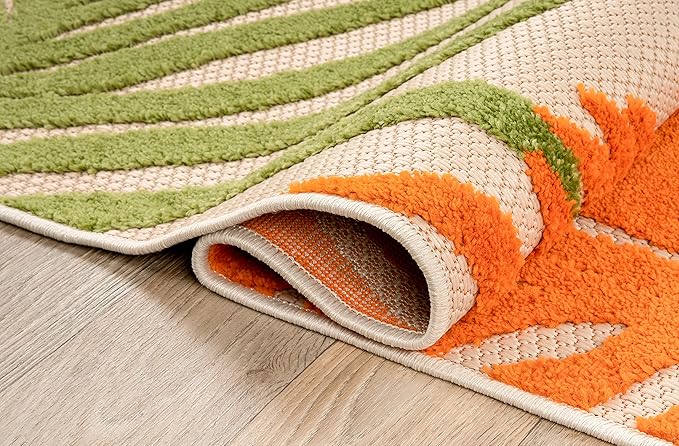 Rugshop Multi Lucca Contemporary Floral Indoor/Outdoor Area Rug Durable Polypropylene, Weather Resistant, Easy Maintenance, Perfect for Patio, Backyard, Deck and Outdoor Lounge 5' x 7'