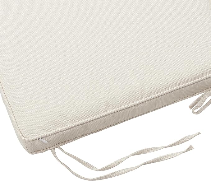 Magpie Fabrics Indoor Outdoor Waterproof Square Chair Cushion, 18 x 18 x 2.5 Inch, 2 Pack, Water Resistant Seat Cushions, for Patio Garden Office, Cream