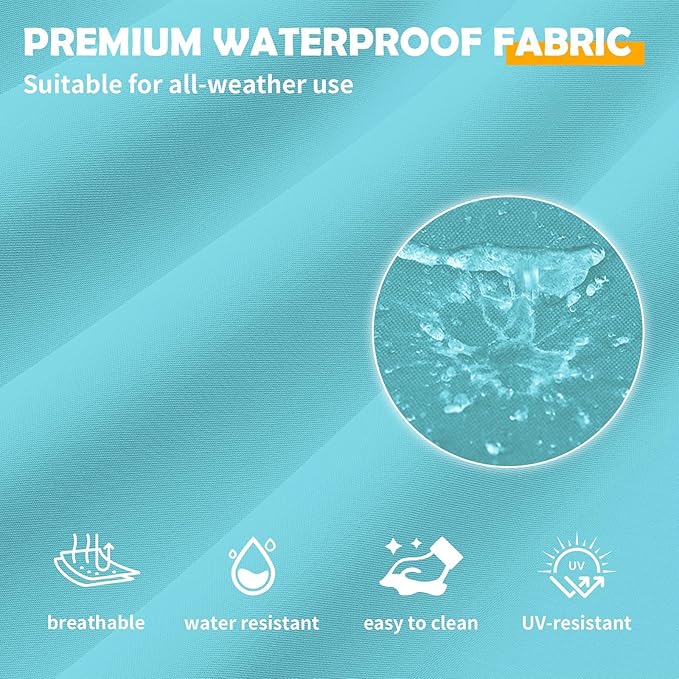 Amopatio Outdoor Replacement Cushions for Patio Furniture Set, 4" Thick High-Density Foam Seat & Back Cushions, Water-Resistant Non-Slip Machine-Washable Patio Covers (Teal)