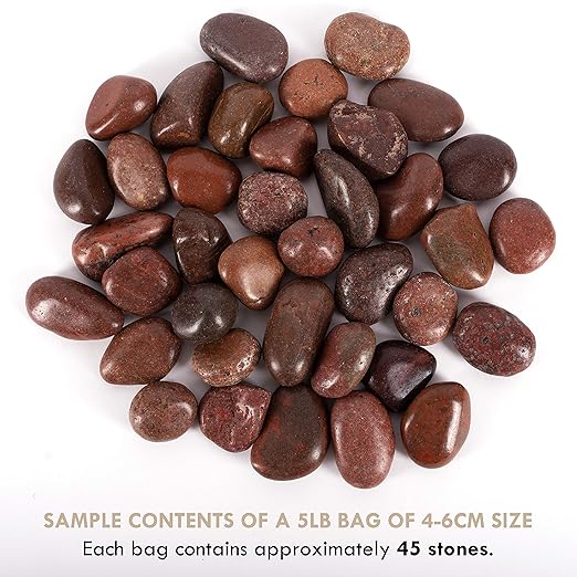 5 lbs Approx. 45 River Rocks Pebbles for Plants Natural Decorative Polished Stones for Planters Succulent Rocks Aquarium Gravel (1.6-2.4 Inches)
