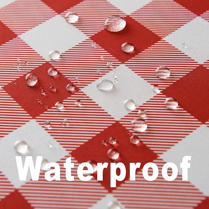 Waterproof Plaid Tablecloth Fabric - Round 25 Inch Classic Gingham Checker Table Cloth for Indoor/Outdoor Use - Buffalo Table Cover for Picnics, BBQs, and Parties