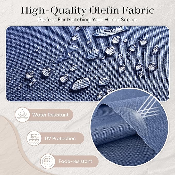 Outdoor Chair Cushions-Patio Chair Cushions Set with Removable Cover 22 X 25 Inch Outdoor Cushions for Patio Furniture Chair Sofa Couch-Blue