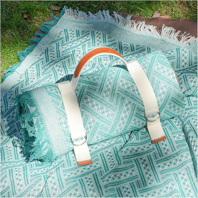 2 in 1 Extra Large Boho Beach Blanket Towel Giant Woven Outdoor Picnic Mat Camping Gear Cruise Essential 2025 Summer Vacation Must Have Airplane Travel Accessories Costa Rica Bahamas Hawaii Trip Stuff