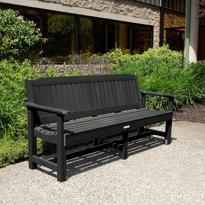 Sequoia Professional CM-BENSQ62-BKE Commercial Grade Exeter 6 Foot Garden Bench, Black