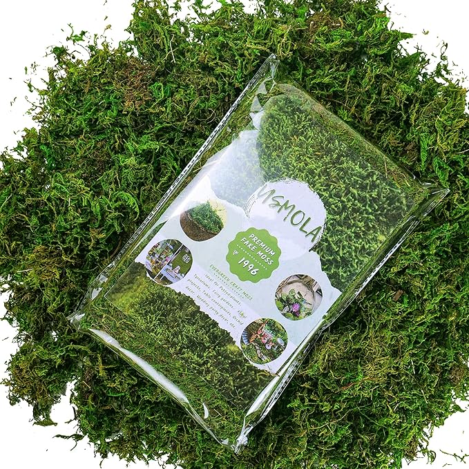 Artificial Moss, 16OZ Fake Moss for Crafts, Decorative Centerpieces, Fairy Garden, Wedding Party Decor, Faux Potted Plants, 455gr (Fresh Green)