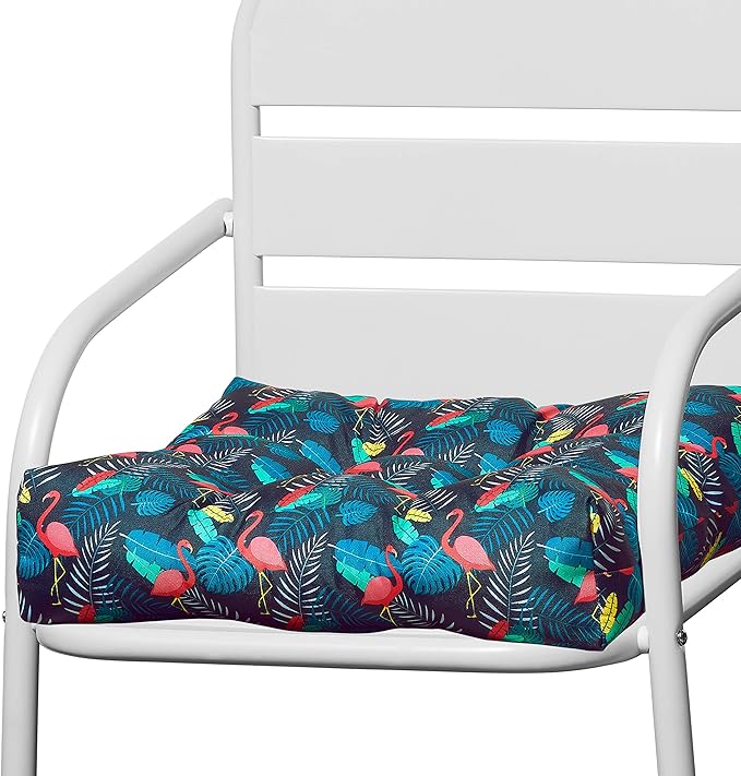 DUCKCOVERS® Water-Resistant Indoor/Outdoor Seat Cushions, 19 x 19 x 5 Inch, 2 Pack, After Party Flamingo, Outdoor Patio Cushions