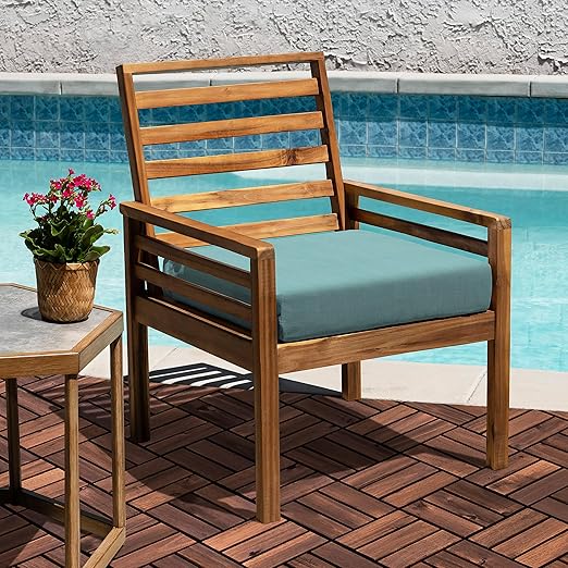 Acacia Wood Flooring Interlocking Deck Tiles for Patio Decor 9 Pcs 12 Slats VR Brown - Waterproof Indoor & Outdoor Decor - Balcony Garden Decking Tile (12.2 * 12.2 * 0.7 inches)