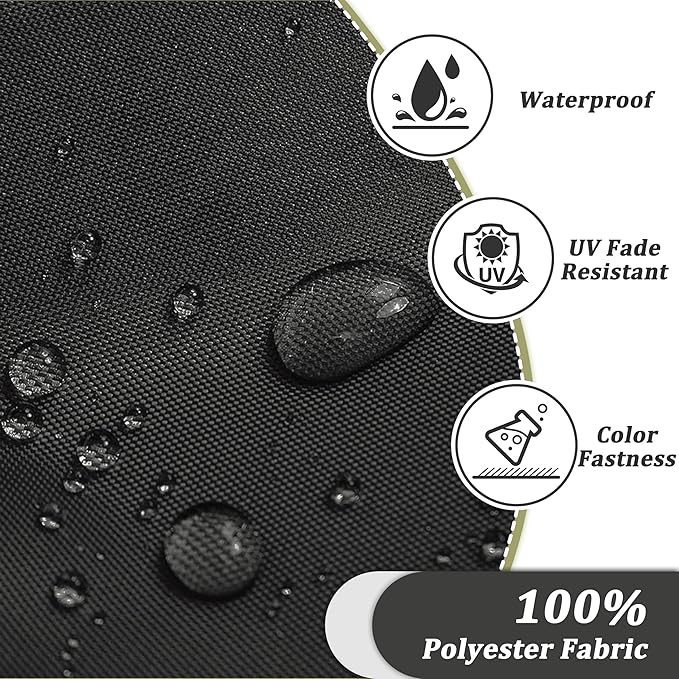14-Piece Outdoor Cushions for Patio Furniture Thick Outdoor Chair Cushions 5" Foam High-Density Water-Resistant Deep Seat Cushion for 6-Seat Sectional Sets Liner&Cover Black