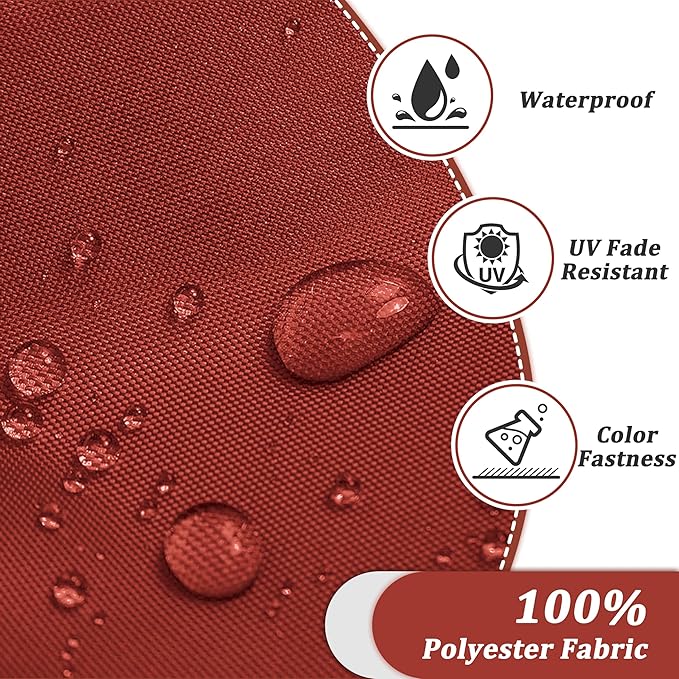 14-Piece Outdoor Cushions for Patio Furniture Thick Outdoor Chair Cushions 5" Foam High-Density Water-Resistant Deep Seat Cushion for 6-Seat Sectional Sets Liner&Cover Terra Red