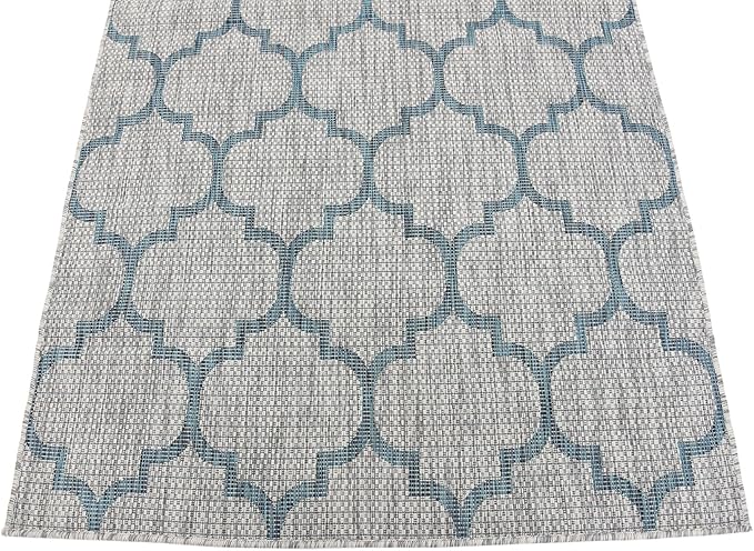 Unique Loom Outdoor Trellis Collection Area Rug (4' 1" x 6' 1" Rectangle, Gray/ Ivory)