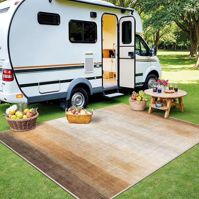 GENIMO 4'x 6'Outdoor & Indoor Area Rug, Waterproof, Non-Shedding, Easy Cleaning, Abstract Front Door Mat for Patio, Entryway, Porch, Living Room, Bedroom, Bathroom, Outside Carpet
