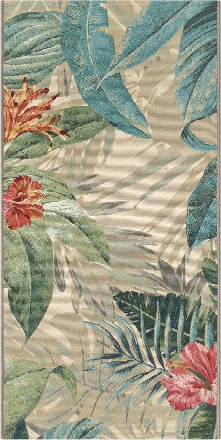 Unique Loom Outdoor Botanical Collection Area Rug - Kula (2' x 4' 1" Runner, Multi/ Gray)