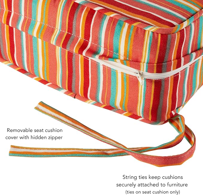 Greendale Home Fashions 2-Piece Outdoor Deep Seat Cushion Set, Watermelon Stripe