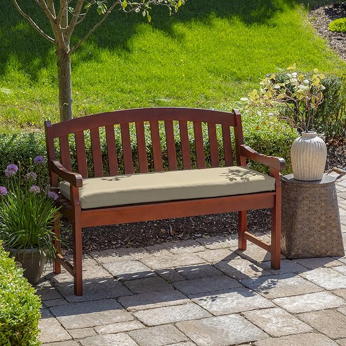 Arden Outdoor Bench Cushion, 46 x 17, Rain-Proof, Fade Resistant Tan Leala