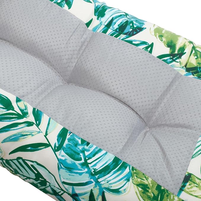 FUNHOME Outdoor Bench Cushion 42 x18 inch with Non-Slip Grips,Water Resistant Porch Swing Cushion,Bench Pillow Pads,Floral Tufted Cushions for Patio Garden Furniture,42" Seat Cushions(Palm Leaf)